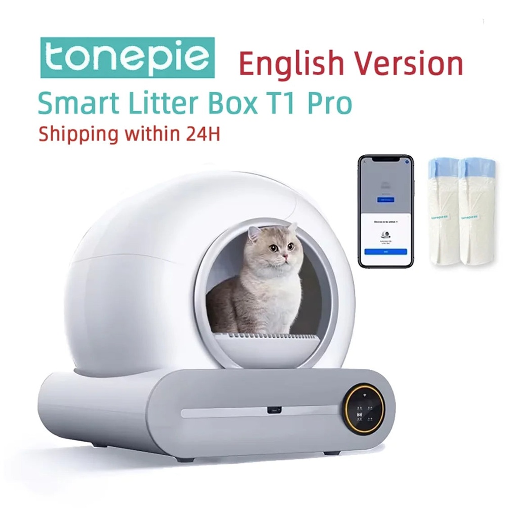 [14:29#APP control] Maison de toilette autonettoyante pour chat – 65L, connectée et fermée
